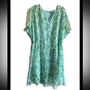 ASOS Glamorous curve Green Floral Short Sleeve Dress US 20